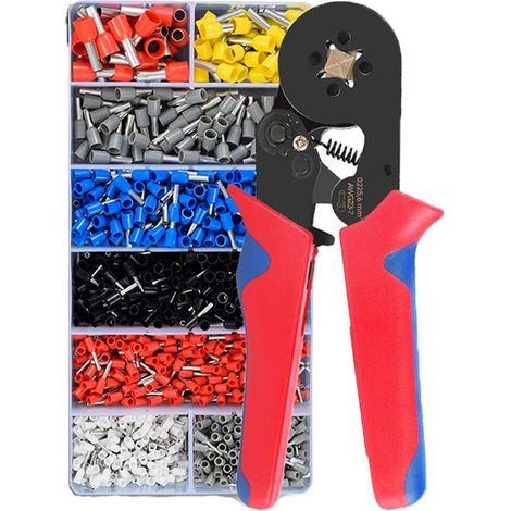 Krimptang - Pour Câbles De 0 25 À 10 Mm² - Auto-réglable - Quadrilatérale - Avec 1200 Douilles