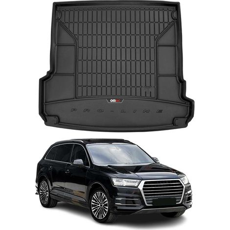Tapis de Coffre 3D TPE Premium Compatible avec Audi Q7 II 2015-2019 Bac de Protection de Coffre Intérieur antidérapant Revêtement de Coffre Bords Hauts pour Voiture Noir (1/5)
