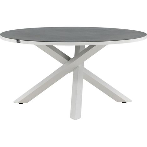 Table de Jardin Ronde Effet Pierre "Copacabana" 140cm Gris
