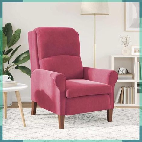 42009862 fauteuil Rouge bordeaux 76 x 94 x 102 cm Velours (1/5)