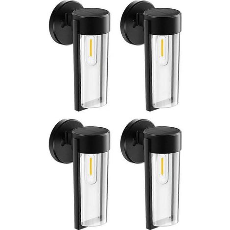 4er-Pack LED-Solar-Wandleuchten zur Gartendekoration, Pfosten- und Verandabeleuchtung