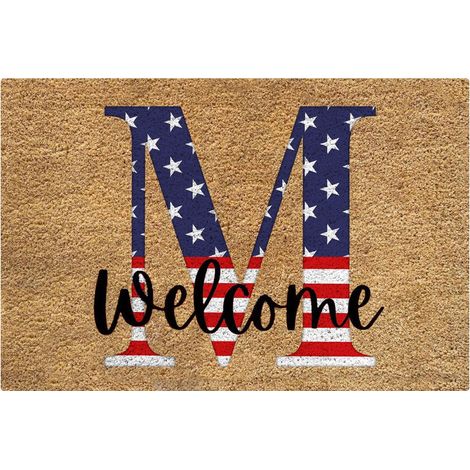 Tapis D'Entrée Patriotique - Rouge Blanc Bleu - Pour Porte D'Entrée Intérieur Extérieur - Dimensions 45 x 75 cm - 1 Pièce (1/3)