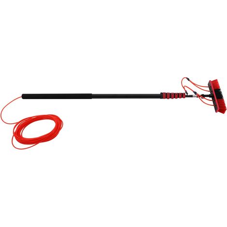 Kit de nettoyage de fenêtre télescopique à 180 ° - 9 m - Avec tuyau d'eau de 20 m - Longueur réglable - Barre de nettoyage de fenêtre en aluminium - Réglable - Pour façades, toits, panneau solaire (1/5)