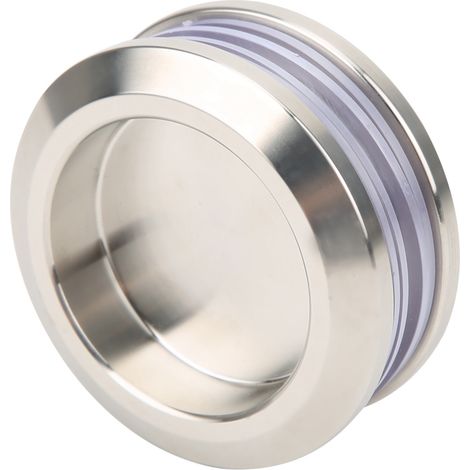 Porte de Douche Coulissante en Verre - Poignée Ronde en Acier Inoxydable et Bois pour Salle de Bain (1/5)