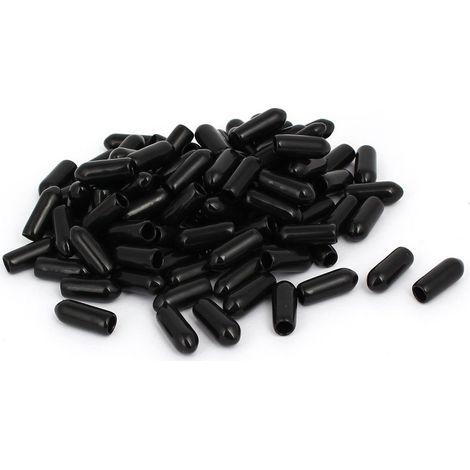 4 mm Diamètre intérieur Tuyau en caoutchouc capuchon à vis Filetage Coque de protection Noir Lot de 100 (1/3)