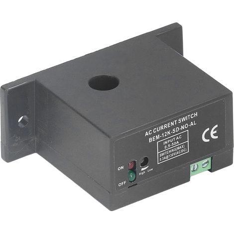 Miniaturisierter, transformatorbasierter AC-BERM-Stromschalter, 0,5–50 A Erfassung, normalerweise offener Kontakt, für elektrische Überwachung (1/5)