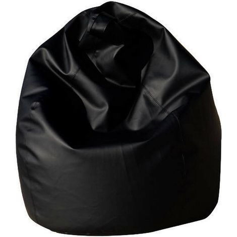 Talamo Italia Einfarbiger Sitzsack, schwarze Farbe, Maße 80 x 120 x 80 cm