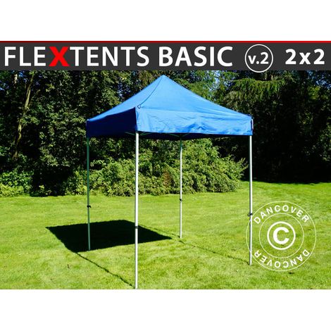 Faltzelt FleXtents Basic v.2, 2x2m Blau