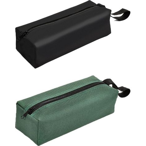 2 Pièces Trousse Outils, Trousse à Outils Vide, Sacoche Outil, Sangle et Fermeture éclair(Noir et Vert) (1/5)