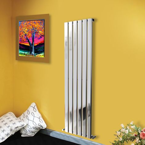 1600x408 Vertical Flat Panel Radiator Bathroom Central Heating Radiators Single Column Chrome (1/4)