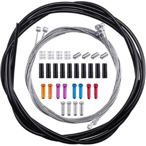 Kit universel de câbles de frein pour vélo, 4 câbles de frein internes, kit de réparation pour vélo, comprend une gaine de câble de 2,5 mètres et un capuchon, kit de remplacement pour vélo. (1/5)