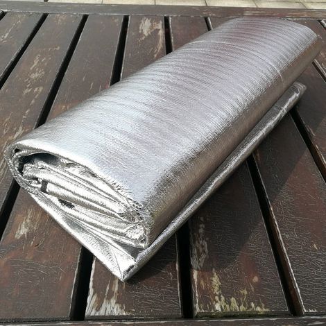 Tapis De Camping Réfléchissant - Film D'Aluminium Double Face - Imperméable - Isolant Thermique - 200 x 100 cm (1/5)