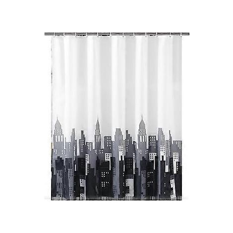 Rideau de douche pour salle de bain 100 x 200 cm, en polyester imperméable et résistant à la moisissure, doublure longue lavable avec crochets, poids (1/5)
