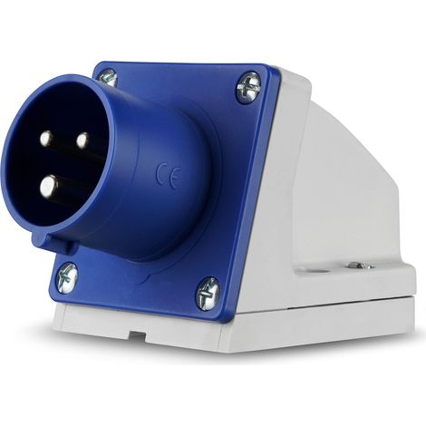 REV 0510615555 Caravan, presa CEE da parete 230 V, 3 poli, 1Ph+ N+ PE, IP44, blu