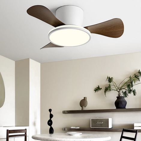 Ventilador de techo de 71 cm con luz, control remoto/control de pared, 3 temperaturas de color, 6 velocidades y temporizador. (1/5)