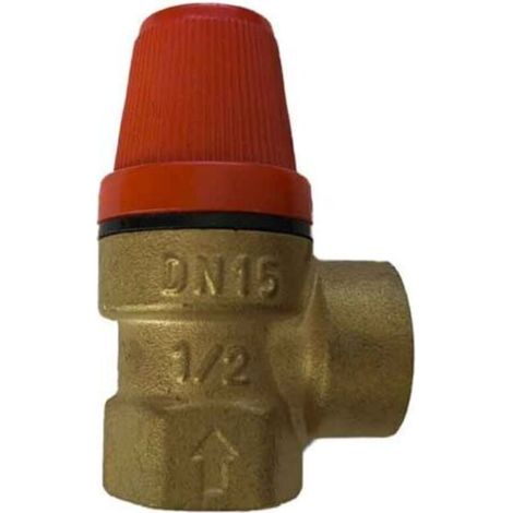 Soupapes de surpression femelles en laiton 1/2\" - Soupape de sécurité pour eau/pétrole/gaz (3 bars) Soupape chauffage central