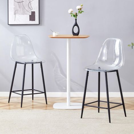 Lot de 2 tabouret bar argent - pour cuisine doré et chaise - confort optimal (1/5)
