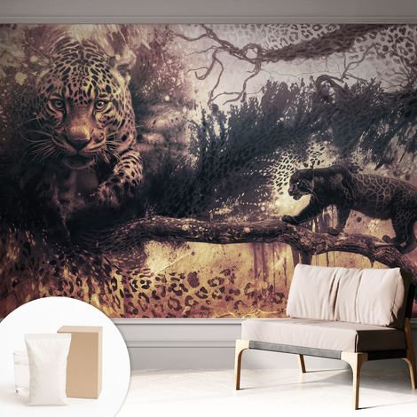 Tapete Vliestapete mit Kleber - Wandgestaltung - Tapete Wohnzimmer - Flur Eingangsbereich Waldmotiv 312x219 cm (1/5)