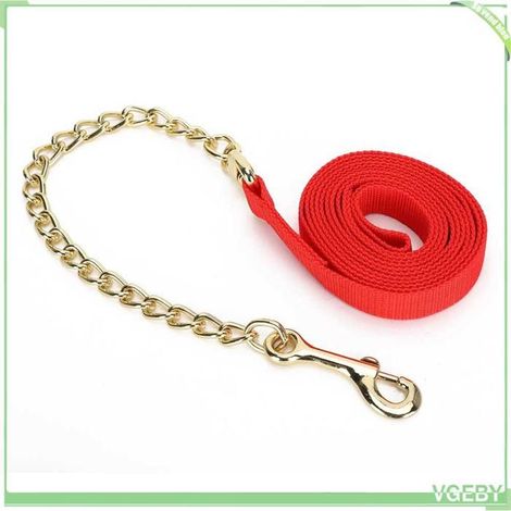 Corde de traction pour cheval - FAFEICY - Modèle standard - chaîne fer cuivré - sangle PP 2,5 cm - longueur 0,5 m (1/5)