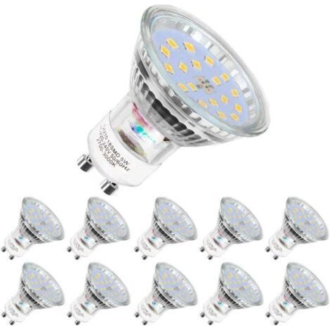 10er-Pack LED-Lampen, GU10-5W (entspricht 60W), Kaltweiß 6000K, 120° breiter Abstrahlwinkel, LED-Spotlampen (1/4)