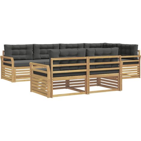 Conjunto de sofás de exterior 7 uds. Blanco y Antracita vidaXL (1/5)