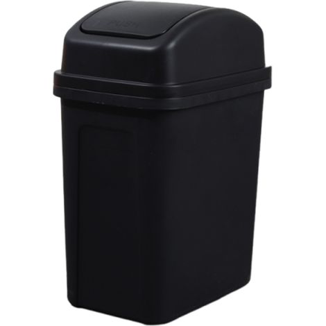 Poubelle en plastique avec couvercle basculant, grande capacité, idéale pour le bureau, la cuisine, le salon, les toilettes, etc. (1/5)