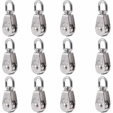 12 poleas de acero inoxidable 304 M15 con cable de acero