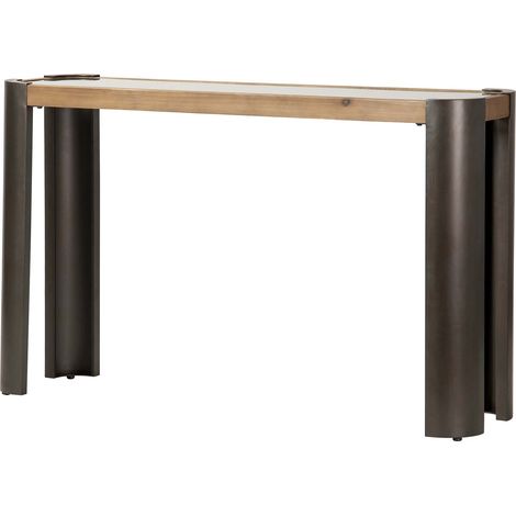 Holz Metall Konsole Braun Schwarz 132X36X81 Cm (1/5)