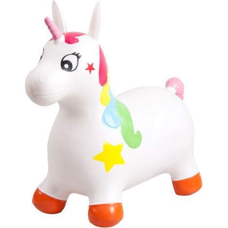 Cama elástica infantil con bomba Unicornio Blanco