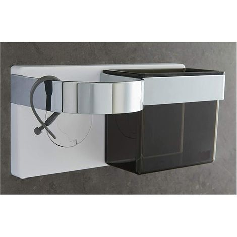 [JAMAIS UTILISÉ]Support Sèche Cheveux Auto-Adhésif Mural Porte Lisseur avec Rangement ABS Tenue Brosses à Cheveux et Accessoires de Coiffure Adhésif Fort avec Attache de Câble Silicone