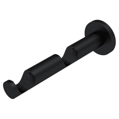 Lot de 2 supports doubles muraux - à visser pour tringle à rideaux d28 - Kit de 2 supports avec fixation murale - pour 2 barres à rideaux - Noir mat