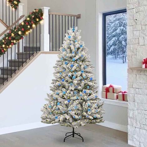Künstlicher Weihnachtsbaum Grün und Weiß 240 cm PVC und Metall (1/5)