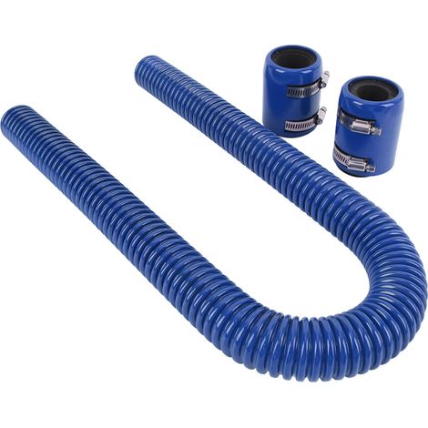 Kit di tubi flessibili per radiatore in acciaio inox, 91 cm (36 pollici), con fascette in alluminio ricavate dal pieno, tubo flessibile universale per liquido di raffreddamento, azzurro. (1/4)