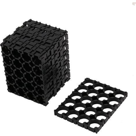 Pack of 10 plastic radiating battery holders for 18650 batteries, 4 x 5, 18.4 mm (1/5)