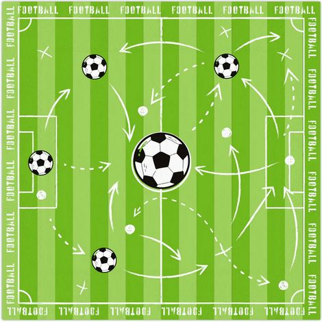 Tovaglioli CALCIO Compleanno Coppa del Mondo 33x33cm x10 (1/2)