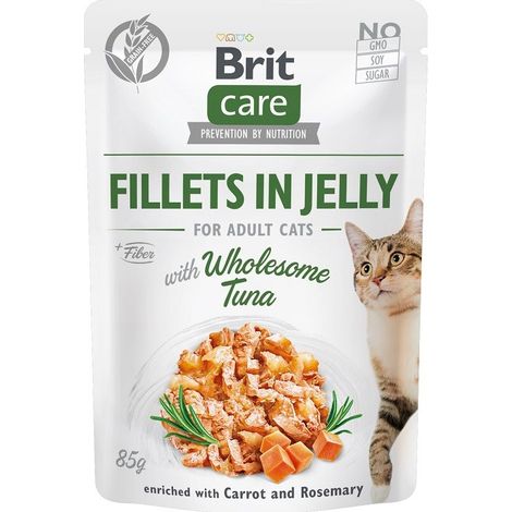 BRIT CARE CAT WHOLESOME THON FILLETS IN JELLY THON 85 G