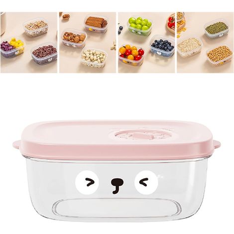 Boîte de rangement avec couvercle, rose, convenant au congélateur et au micro-ondes, pour une organisation optimale de la maison, dans la cuisine et sur le plan de travail.-AquaForge (1/5)