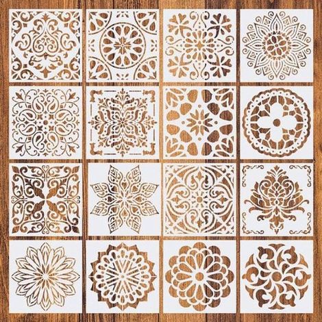Plantillas para dibujar mandalas - Multicolor - 38 x 38 cm (1/4)