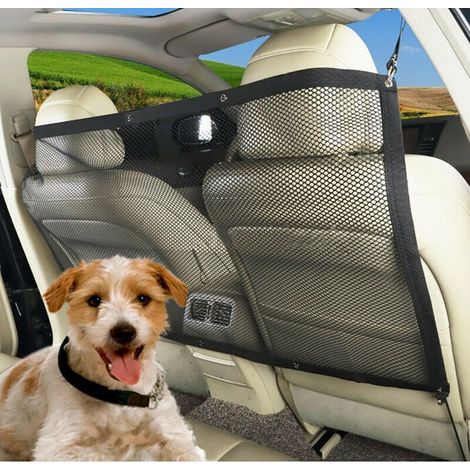 Barrière de voiture pour chien – Filet de séparation polyester 115cm x 62cm – Installation facile avec crochets – Sécurise votre animal en voiture (1/5)