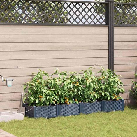 vidaXL Vaso da giardino 4 pz Grigio 160 x 40 x 22 cm PP (1/5)