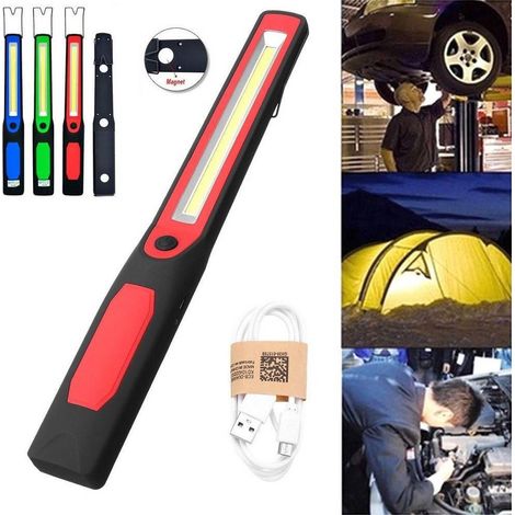 TrAdE Shop Traesio - Lampada Torcia Lavoro Calamita Portatile Led Ricaricabile Doppio Led Cob Rg809-2 - (1/3)