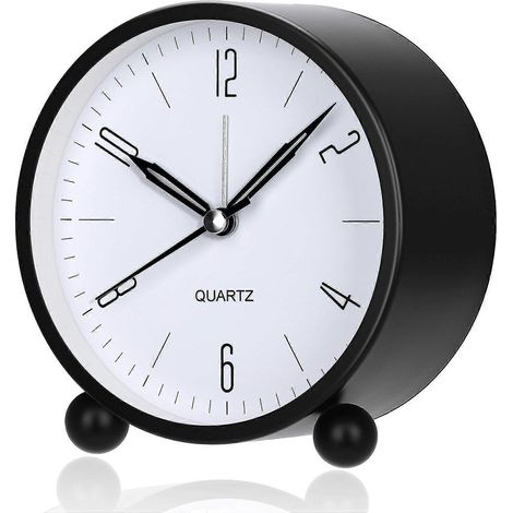 Réveil analogique silencieux - Grand cadran de 10 cm avec veilleuse, réveil à quartz analogique (1/5)