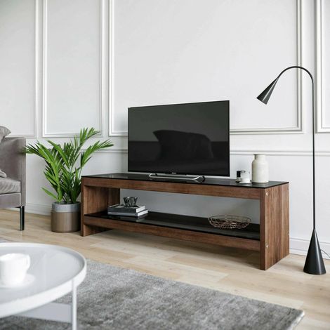Dmora - Mueble de televisión Dpaciocc, Aparador de salón, Mueble bajo para TV, Base de pared equipada, 140x40h45 cm, Nuez (1/5)