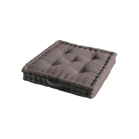 Coussin de sol en coton - L 60 x l 10 x H 60 cm - Taupe - Livraison gratuite (1/3)