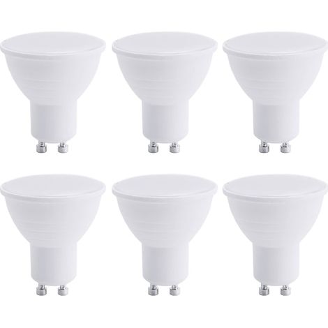 Spots LED GU10, ampoules LED GU10, 5 W blanc froid 6500 K (équivalent à 50 W halogène), lampe à économie d'énergie, lot de 6 (1/5)