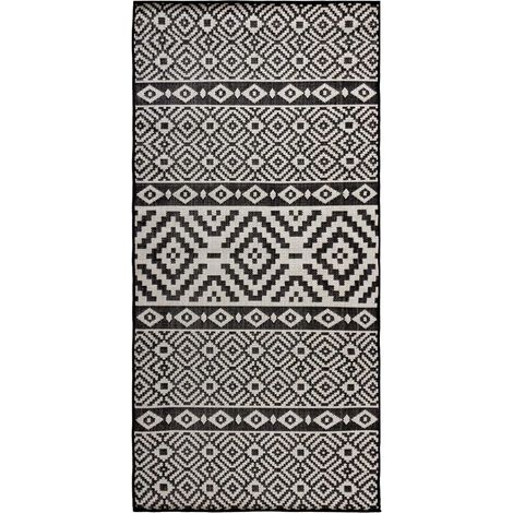 Maison Exclusive - Outdoor-Teppich Flachgewebe 100x200 cm Schwarz (1/5)