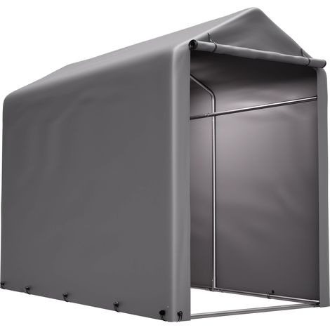 GagaGarage à vélo 187x100x160 cm, structure en acier noir thermolaqué, tente résistante aux intempéries avec bâche PE gris foncé pour vélos et outils de jardin – idéal pour balcon, terrasse et cour (1/5)