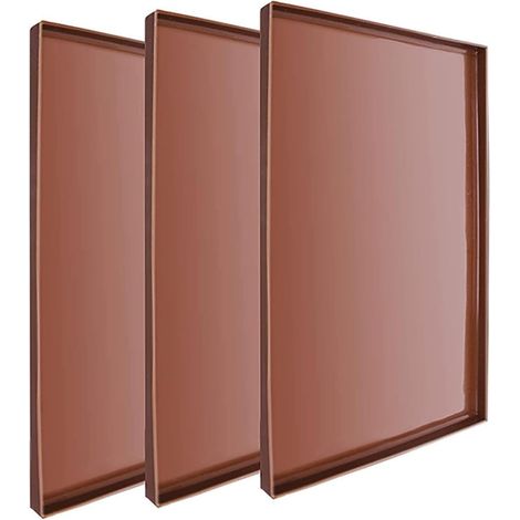 Lot de 3 Feuilles de Déshydratateur en Silicone Réutilisables 30X20 CM Tapis Cuisson Antiadhésif Couleur Café Résistantes Haute Température pour Fruits Légumes et Viande Séchée'-'-