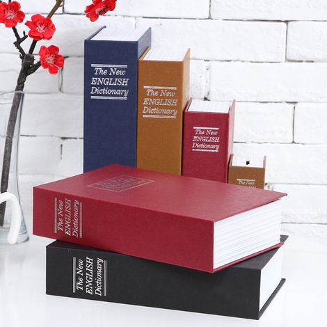 Boîte À Secret - Boîte De Sécurité En Forme De Livre - Fer Et Papier Spécial - Verrouillage Par Code + 2 Clés - Grand Capacité - Pour Maison Bureau Dortoir - Mini (1/5)