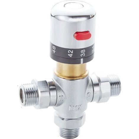 ALLIANDISMitigeur thermostatique trois voies en laiton, compatible avec robinetterie et douches de salle de bain - 1 pièce (1/5)